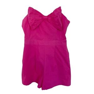 DO+BE Pink Strapless Bow Romper Cotton Large NWT Coquette Girl Barbiecore